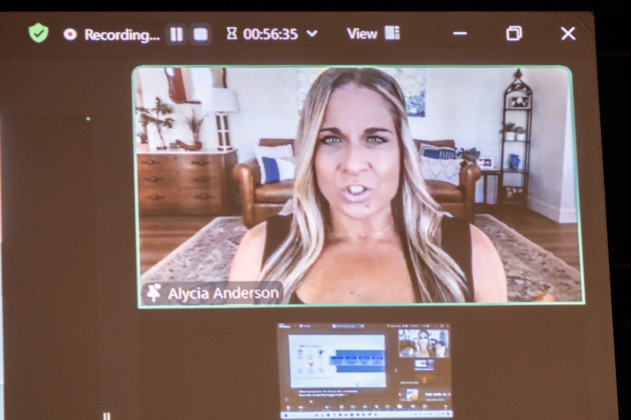 DEI consultant Alycia Anderson talks on Zoom during 2024 NDEAM event on October 9