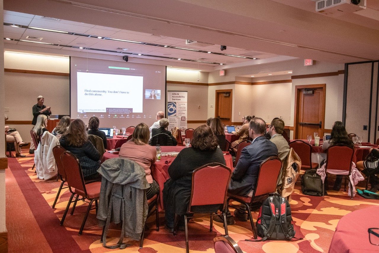 Attendees listen to remarks from Catarina Rivera, 2023 NDEAM keynote speaker.